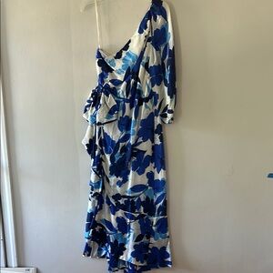 NWT J. Crew Blue Floral One-Shoulder Dress
